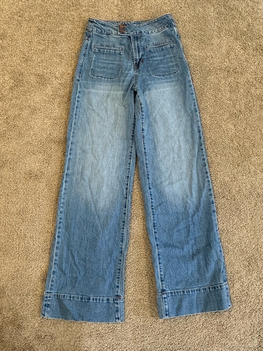 Habitual Light Blue Wide Leg Jeans with Front Patch Pockets
